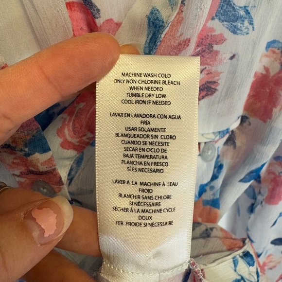 Kut from the Kloth Floral Button Down Shear Top Women’s oversized Size XS - Picture 11 of 15